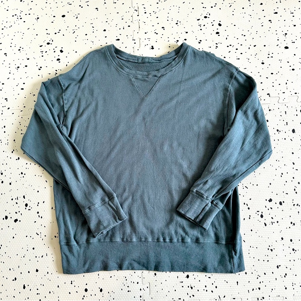 CP Shades Women's Lightweight Teal Cotton/Linen Slub Sweatshirt